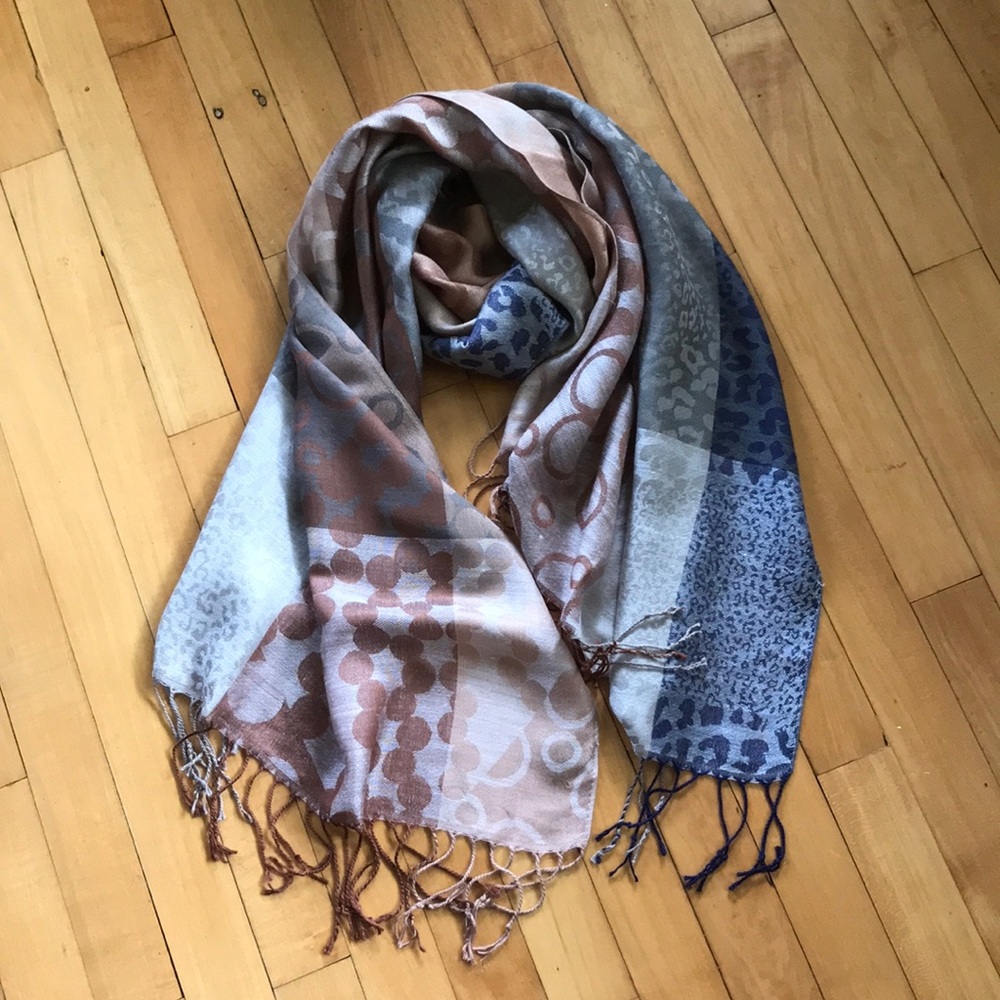 Multi print &colored patchwork scarf